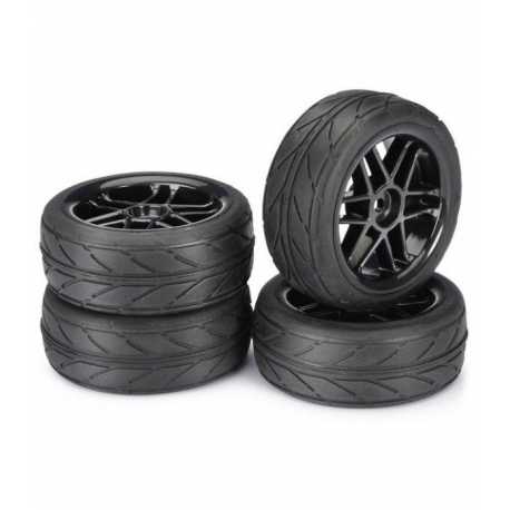 Ruedas Onroad ""6 Spoke / Profile"" black 1:10 (4 pcs)"