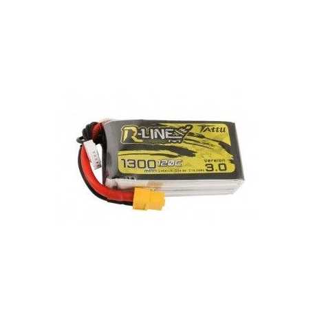 Tattu R-Line Versión 3.0 1300mAh 14.8V 120C 4S1P Batería Lipo con enchufe XT60
