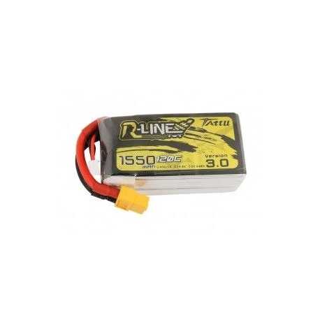 Tattu R-Line Versión 3.0 1550mAh 14.8V 120C 4S1P Batería Lipo con enchufe XT60