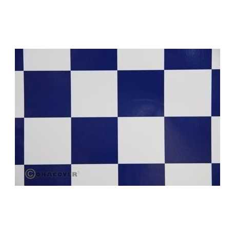 Oracover Cuandros 52mm Blanco y Azul ( 2 metros )