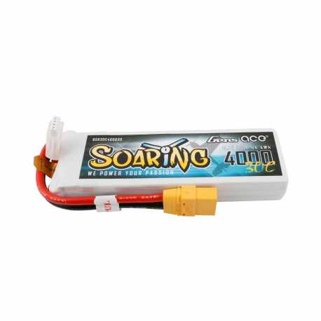 Gens ace Soaring 4000mAh 11.1V 30C 3S1P Lipo Battery Pack with XT90 plug