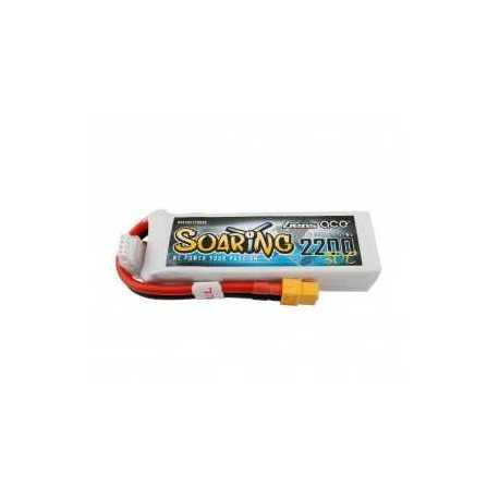Gens ace Soaring 2200mAh 11.1V 30C 3S1P Lipo Battery Pack with XT60 Plug