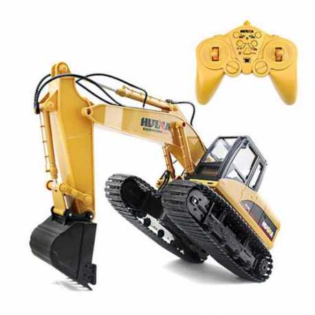 EXCAVADORA HUINA 1550 1/14 PALA Y GANCHO METALICOS 2,4GHZ