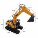 EXCAVADORA HUINA 1550 1/14 PALA Y GANCHO METALICOS 2,4GHZ