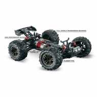 Scale 1:16 4WD High Speed Monster Truck, 2,4GHz Black/Red 2