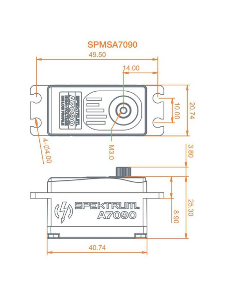 A7090 Brushless Low Profile Metal Gear HV Servo