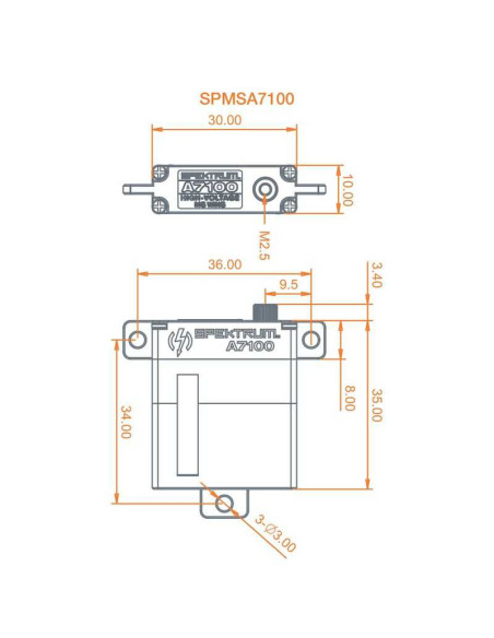 A7100 MT/MS Metal Gear HV Wing Servo