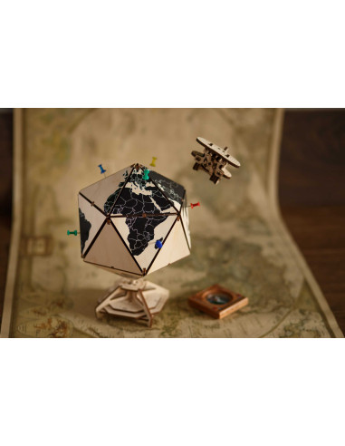 Icosaedro Globo Terráqueo Azul 97 piezas