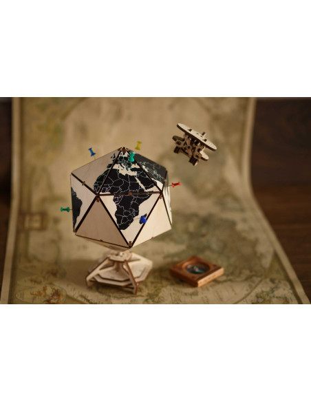 Icosaedro Globo Terráqueo Azul 97 piezas