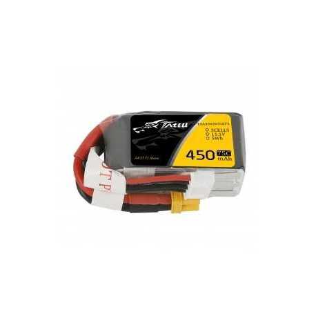 Tattu 450mAh 3S1P 11.1V 75C Lipo Battery Pack with XT30