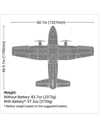 EC-1500 Twin 1.5m BNF Basic with AS3X and SAFE Select