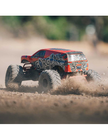 1/10 GORGON 4X2 MEGA 550 Brushed Monster Truck RTR with Battery & Charger, Red