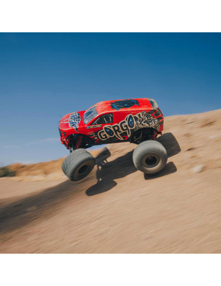 1/10 GORGON 4X2 MEGA 550 Brushed Monster Truck RTR with Battery & Charger, Red