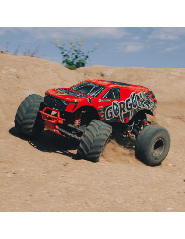 1/10 GORGON 4X2 MEGA 550 Brushed Monster Truck RTR with Battery & Charger, Red