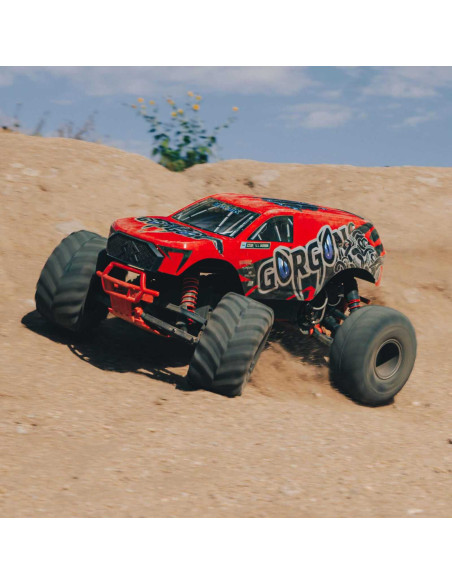1/10 GORGON 4X2 MEGA 550 Brushed Monster Truck RTR with Battery & Charger, Red