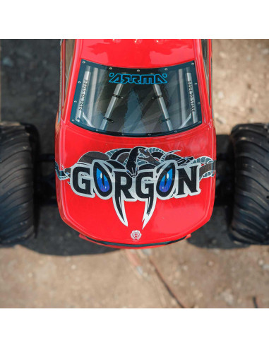 1/10 GORGON 4X2 MEGA 550 Brushed Monster Truck RTR with Battery & Charger, Red