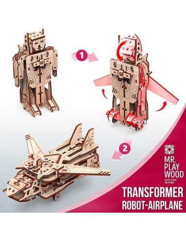 Mr. Playwood Transformer Robot Avión 119 piezas