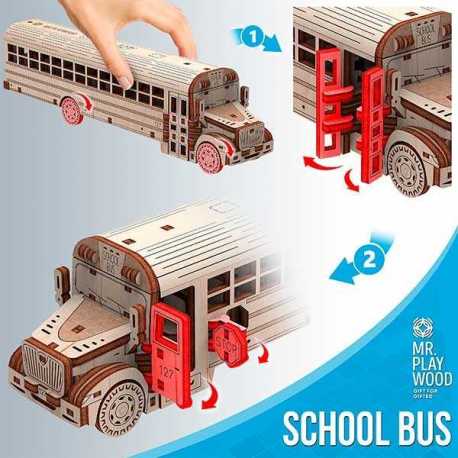 Mr. Playwood Autobús Escolar 107 piezas