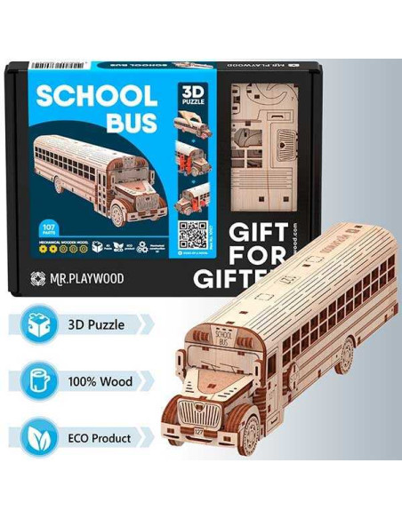 Mr. Playwood Autobús Escolar 107 piezas