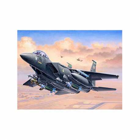 Maqueta de plástico con accesorios Revell Model Set Avión F-15E Strike Eagle & Bombs.Escala 1:144