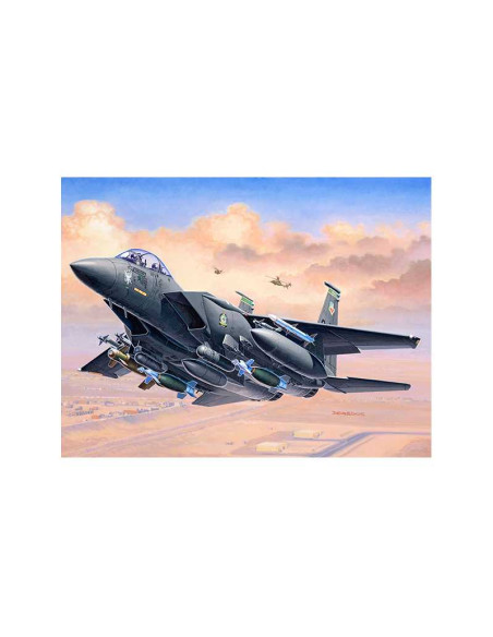 Maqueta de plástico con accesorios Revell Model Set Avión F-15E Strike Eagle & Bombs.Escala 1:144