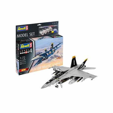 Maqueta de plástico con accesorios Revell Model Set Avión F/A-18F Super Hornet.Escala 1:72
