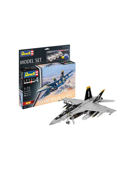 Maqueta de plástico con accesorios Revell Model Set Avión F/A-18F Super Hornet.Escala 1:72