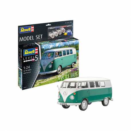 Maqueta de plástico con accesorios Revell Model Set Furgoneta VW T1 Bus.Escala 1:24
