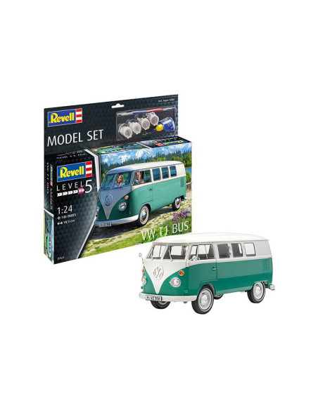 Maqueta de plástico con accesorios Revell Model Set Furgoneta VW T1 Bus.Escala 1:24