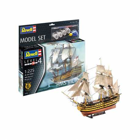 Maqueta de plástico con accesorios Revell Model Set Barco HMS Victory.Escala 1:225