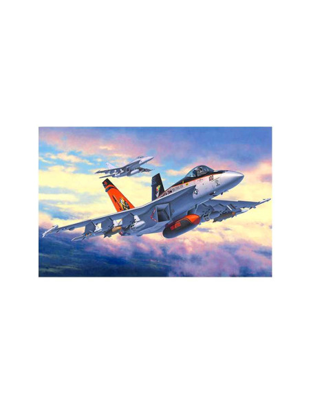 Maqueta de plástico con accesorios Revell Model Set Avión F/A-18E Super Hornet.Escala 1:144