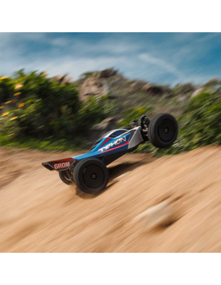 TYPHON GROM MEGA 380 Brushed 4X4 Small Scale Buggy RTR with Battery & Charger, Blue/Silver