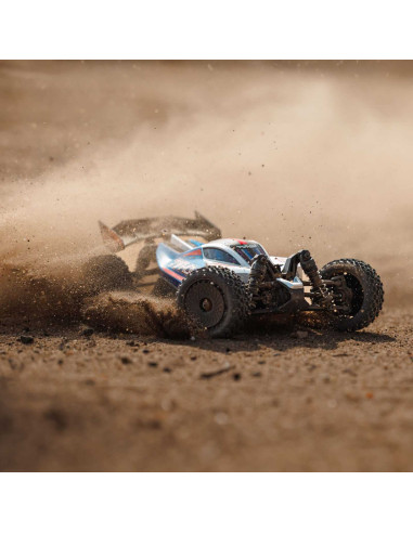 TYPHON GROM MEGA 380 Brushed 4X4 Small Scale Buggy RTR with Battery & Charger, Blue/Silver