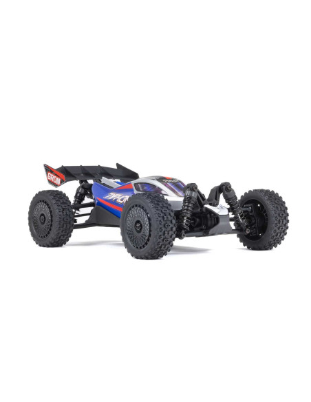 TYPHON GROM MEGA 380 Brushed 4X4 Small Scale Buggy RTR with Battery & Charger, Blue/Silver