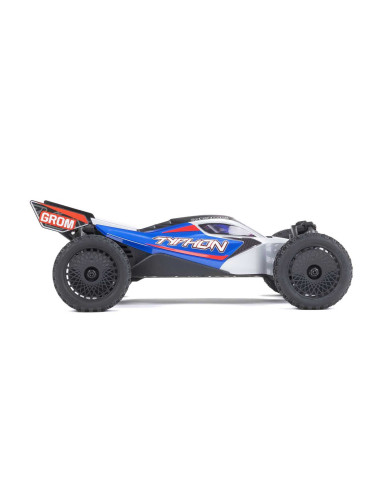 TYPHON GROM MEGA 380 Brushed 4X4 Small Scale Buggy RTR with Battery & Charger, Blue/Silver