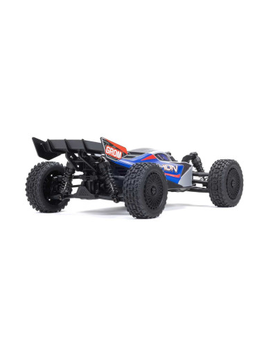 TYPHON GROM MEGA 380 Brushed 4X4 Small Scale Buggy RTR with Battery & Charger, Blue/Silver