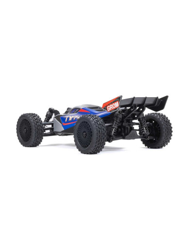 TYPHON GROM MEGA 380 Brushed 4X4 Small Scale Buggy RTR with Battery & Charger, Blue/Silver