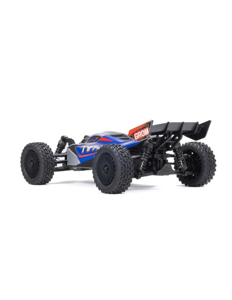 TYPHON GROM MEGA 380 Brushed 4X4 Small Scale Buggy RTR with Battery & Charger, Blue/Silver