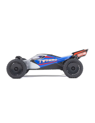 TYPHON GROM MEGA 380 Brushed 4X4 Small Scale Buggy RTR with Battery & Charger, Blue/Silver