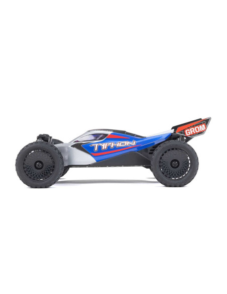 TYPHON GROM MEGA 380 Brushed 4X4 Small Scale Buggy RTR with Battery & Charger, Blue/Silver