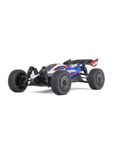 TYPHON GROM MEGA 380 Brushed 4X4 Small Scale Buggy RTR with Battery & Charger, Blue/Silver
