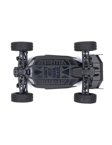 TYPHON GROM MEGA 380 Brushed 4X4 Small Scale Buggy RTR with Battery & Charger, Blue/Silver