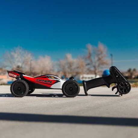 TYPHON GROM MEGA 380 Brushed 4X4 Small Scale Buggy RTR with Battery & Charger, Blue/Silver