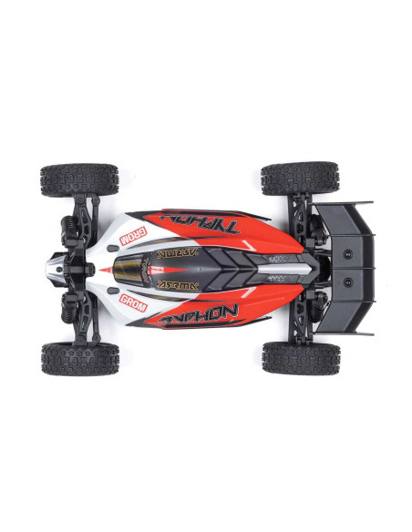 TYPHON GROM MEGA 380 Brushed 4X4 Small Scale Buggy RTR with Battery & Charger, Blue/Silver