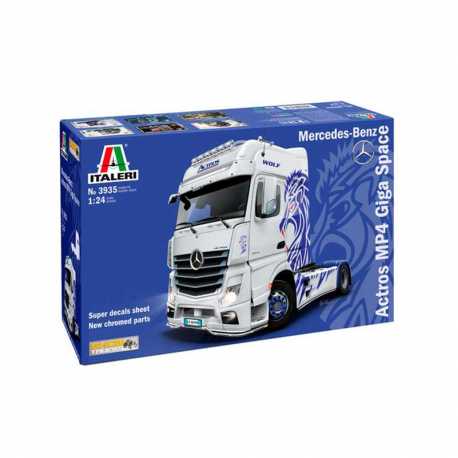 Maqueta de plástico Italeri: Camión de exposición. MB Actros MP4 Giga Space. Escala 1:24