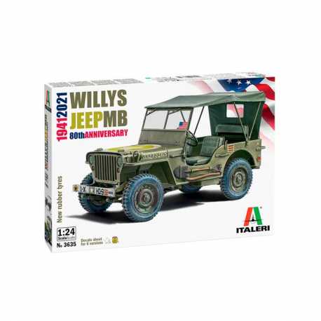 Coche Jeep Willys MB 80th ann.. Escala 1:24