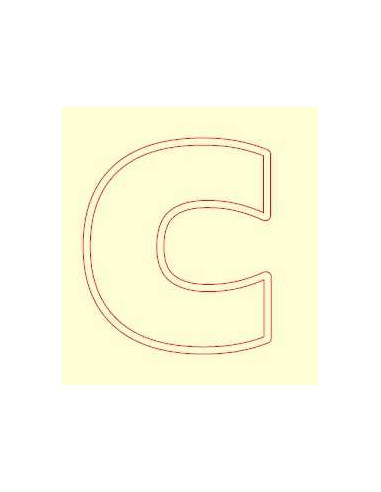 Letra inicial en cuadro de madera por capas C