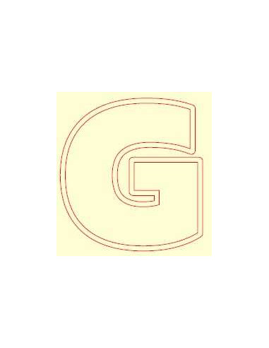 Letra inicial en cuadro de madera por capas G