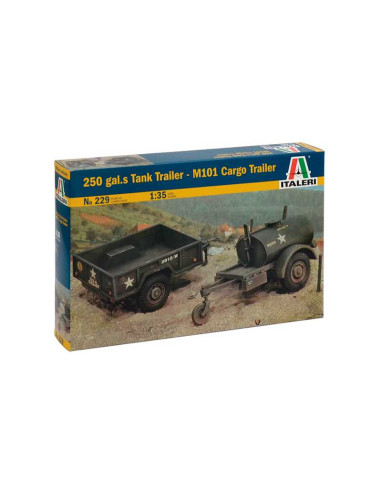 Vehículo Militar 250 gal.s Tank Trailer/M101 Cargo Tr.. Escala 1:35