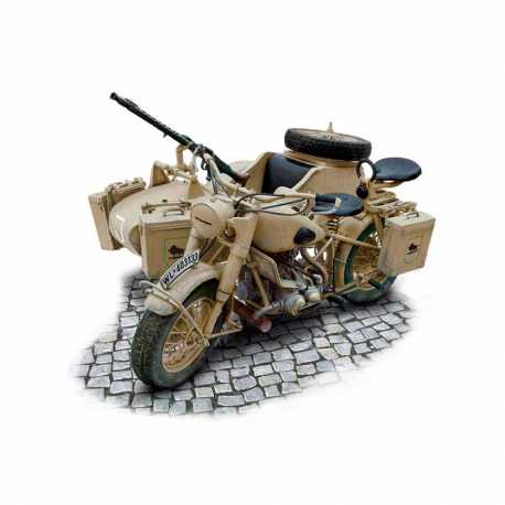 Moto militar German Mil. Motorcycle with sidecar. Escala 1:9